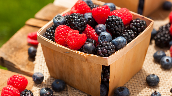 assortment of berries in container