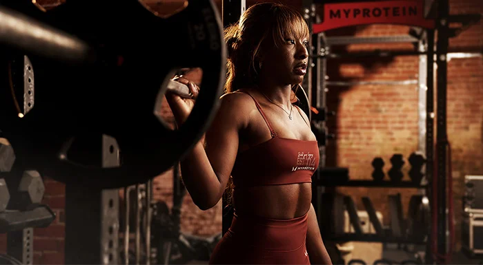 woman strength training
