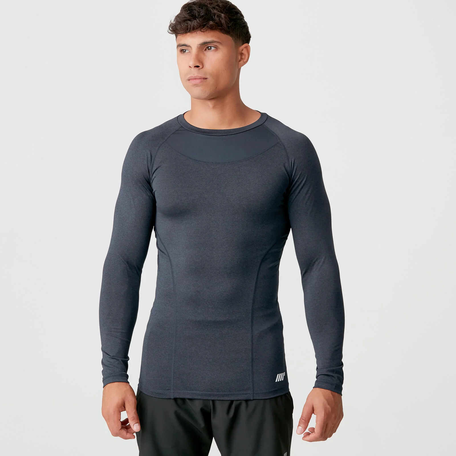 MP Men's Charge Compression Long Sleeve Top - Navy Marl - XS Image 1