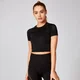 Haut court sans couture manches courtes Shape - Noir
