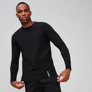 T-shirt manches longues à col ras du cou MP Luxe Classic pour hommes – Noir - Size XS