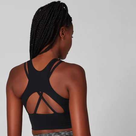 Brassière de sport longue MP Power pour femmes – Noir
