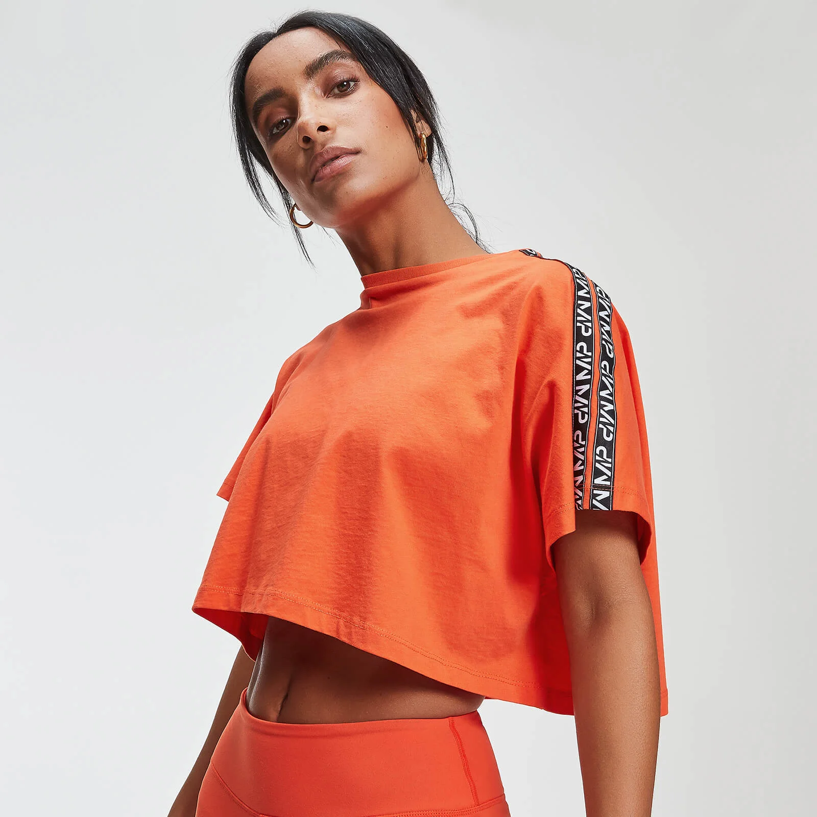 T-Shirt Crop Top Power - Orange Flamme - XS Image 1