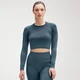 Crop top sans coutures à manches longues MP Shape Seamless Ultra pour femmes – Bleu mer