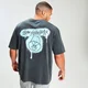 MP x Zack George Acid Wash Oversized Tee - Neon Blue