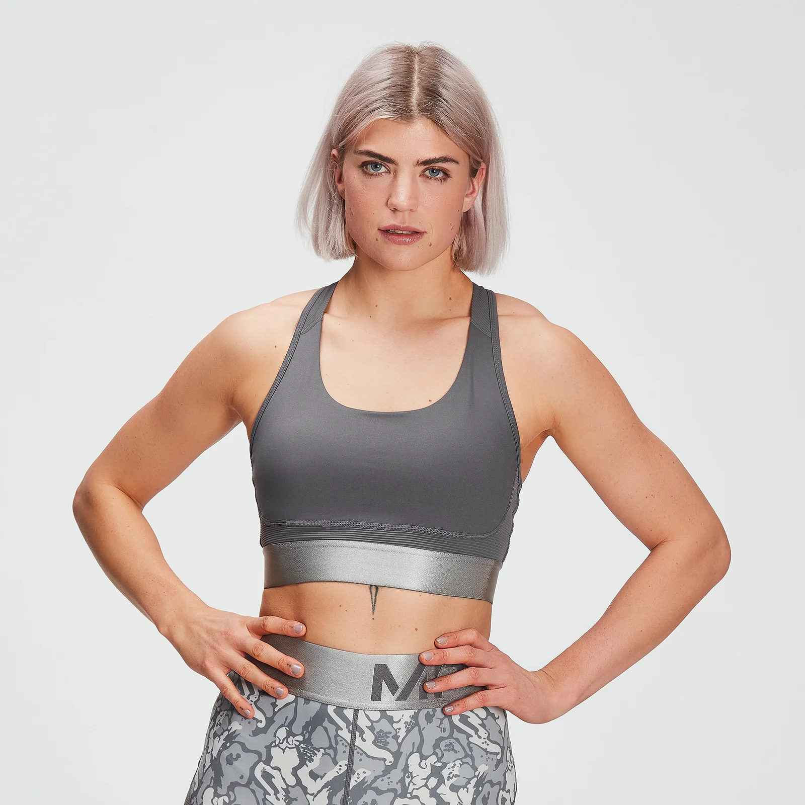 Brassière de sport texturée MP Adapt pour femmes – Carbone - XXS Image 1