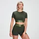 Crop top texturé MP Adapt pour femmes – Vert foncé