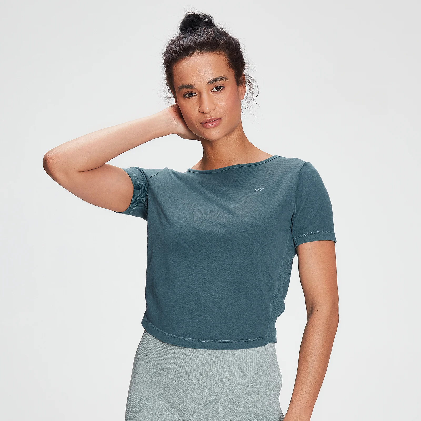 MP Women's Training Washed Tie Back T-shirt - Deep Sea Blue - XXS Image 1