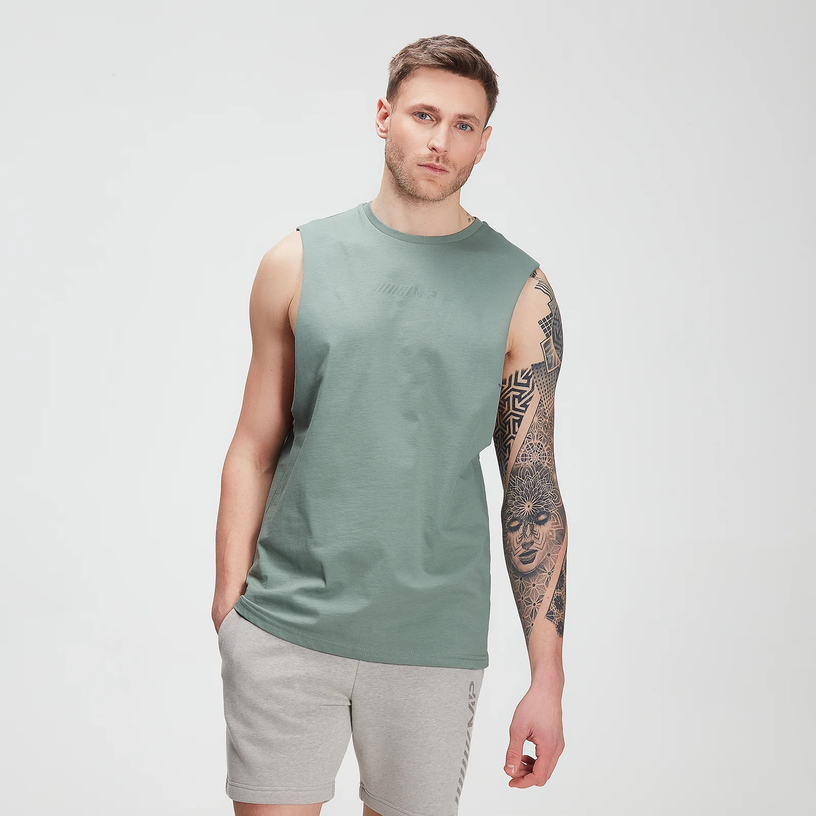 Débardeur Tonal Graphic MP pour hommes – Gris délavé - XXS Image 1