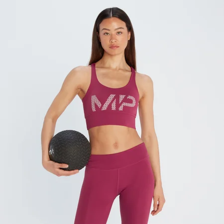 Brassière de sport à imprimé MP Essentials pour femmes – Prune