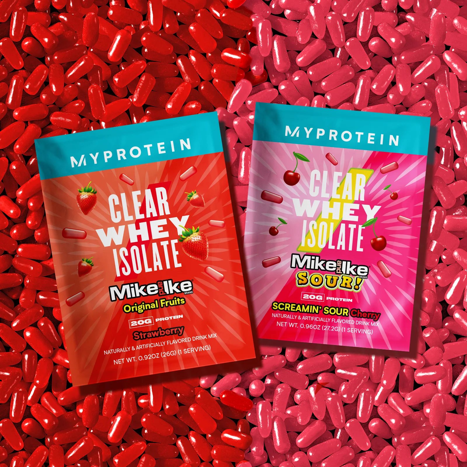 Myprotein Clear Whey Isolate (Sample), Mike and Ike - 0.88Oz - Fraise Image 1