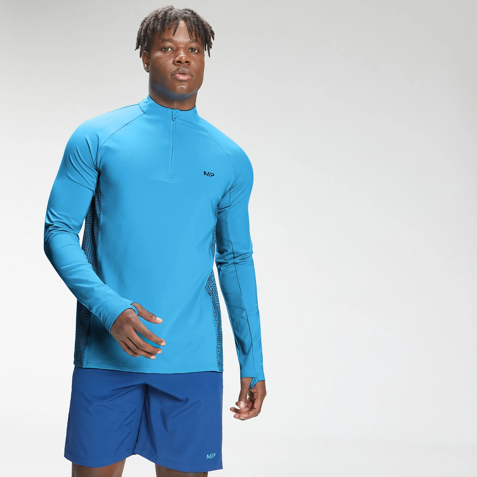 Haut à fermeture éclair ¼ MP Tempo pour hommes – Bleu vif - XXS Image 1