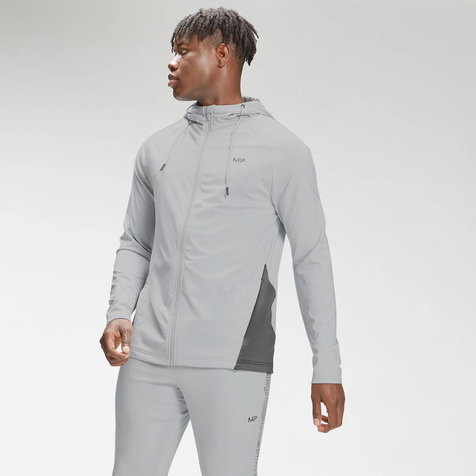 Sweat à capuche zippé MP Tempo pour hommes – Chrome - XXS Image 1