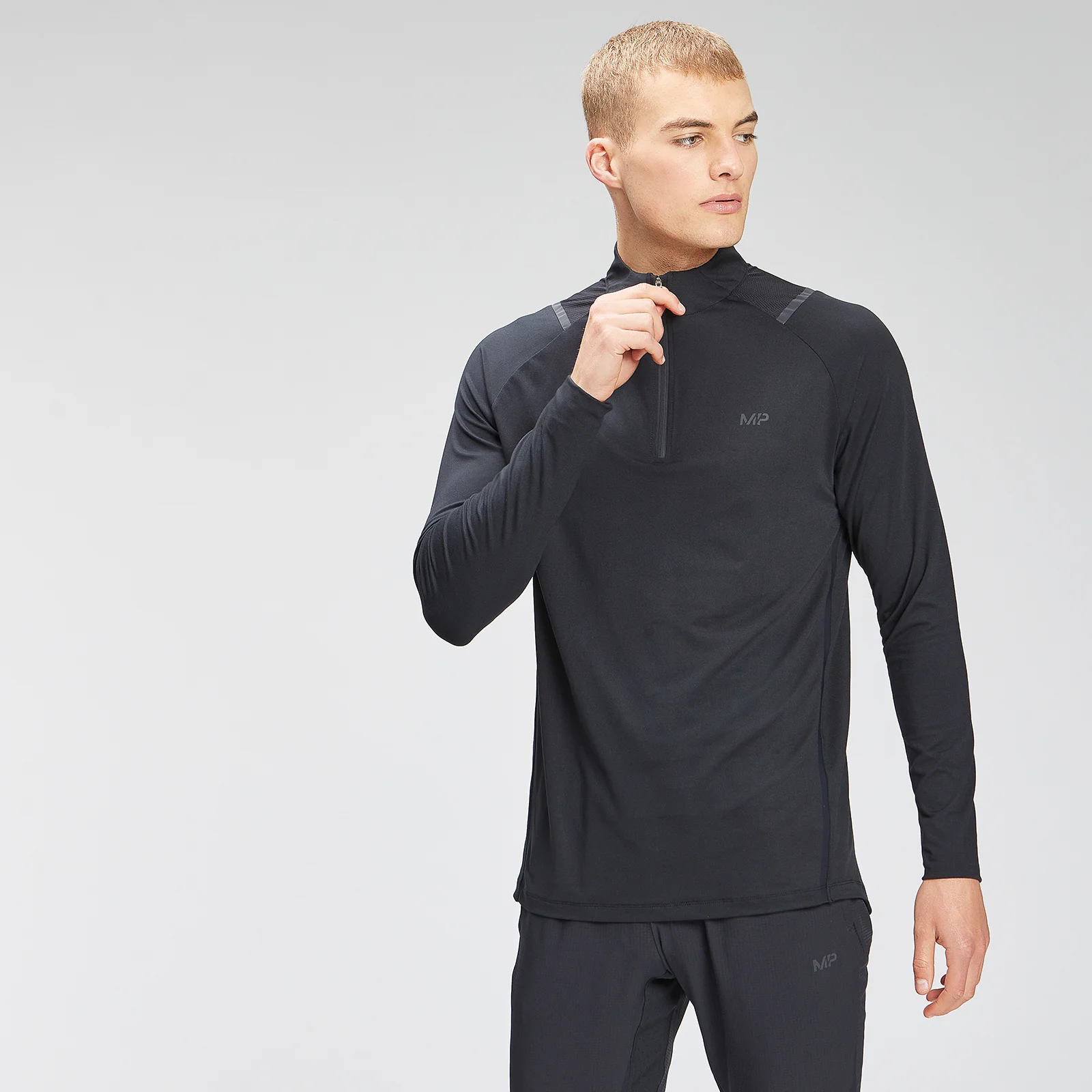 Haut à fermeture éclair ¼ MP Velocity pour hommes – Noir - XXS Image 1
