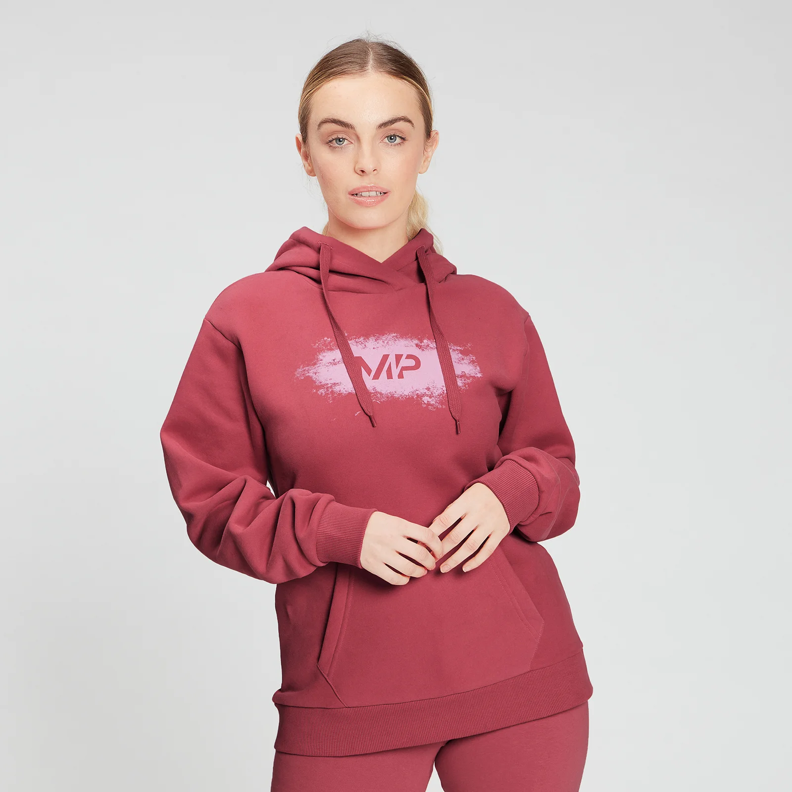 MP Women's Chalk Graphic Hoodie - Berry Pink - XXS Image 1