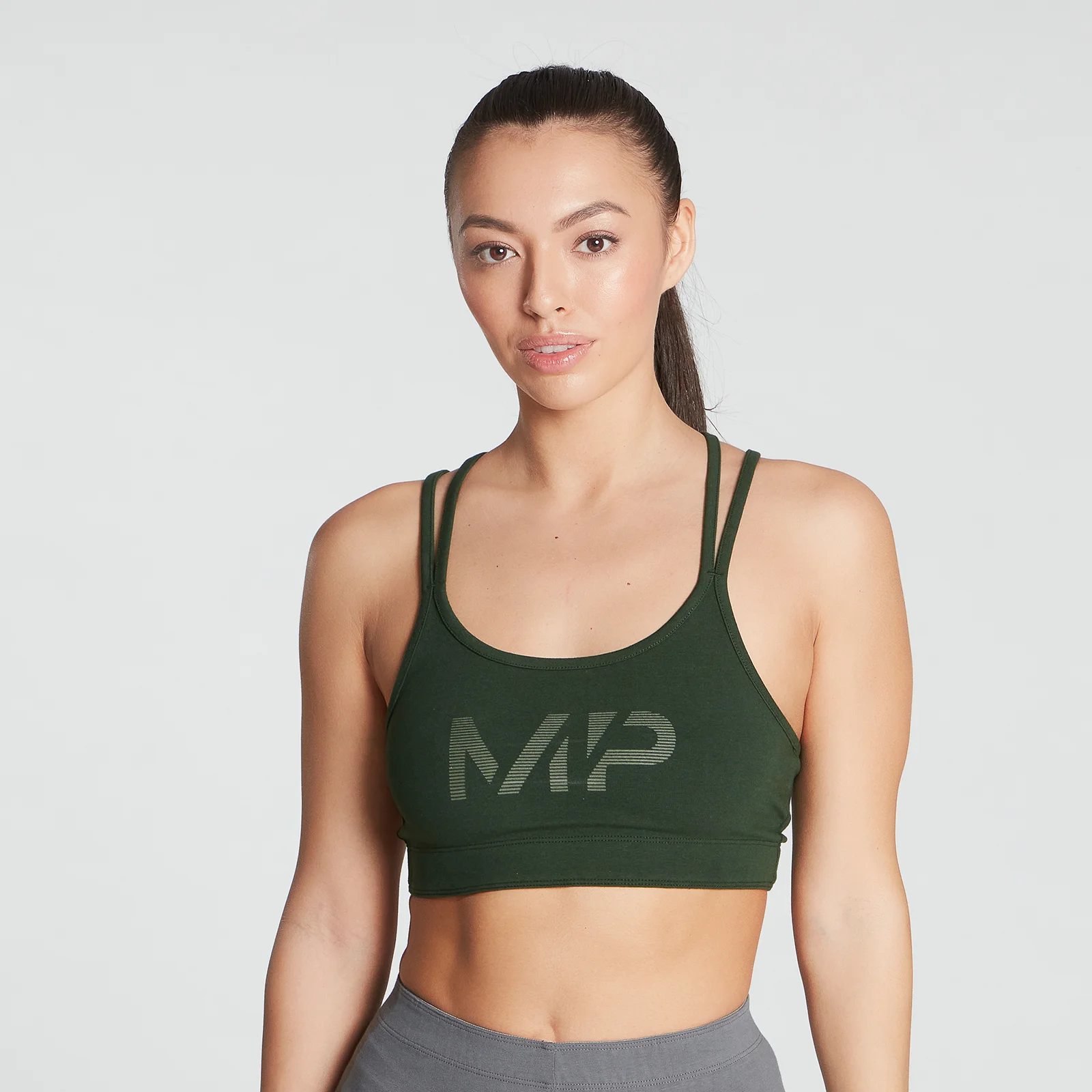 MP Women's Gradient Line Graphic Sports Bra - Dark Green - XXS Image 1