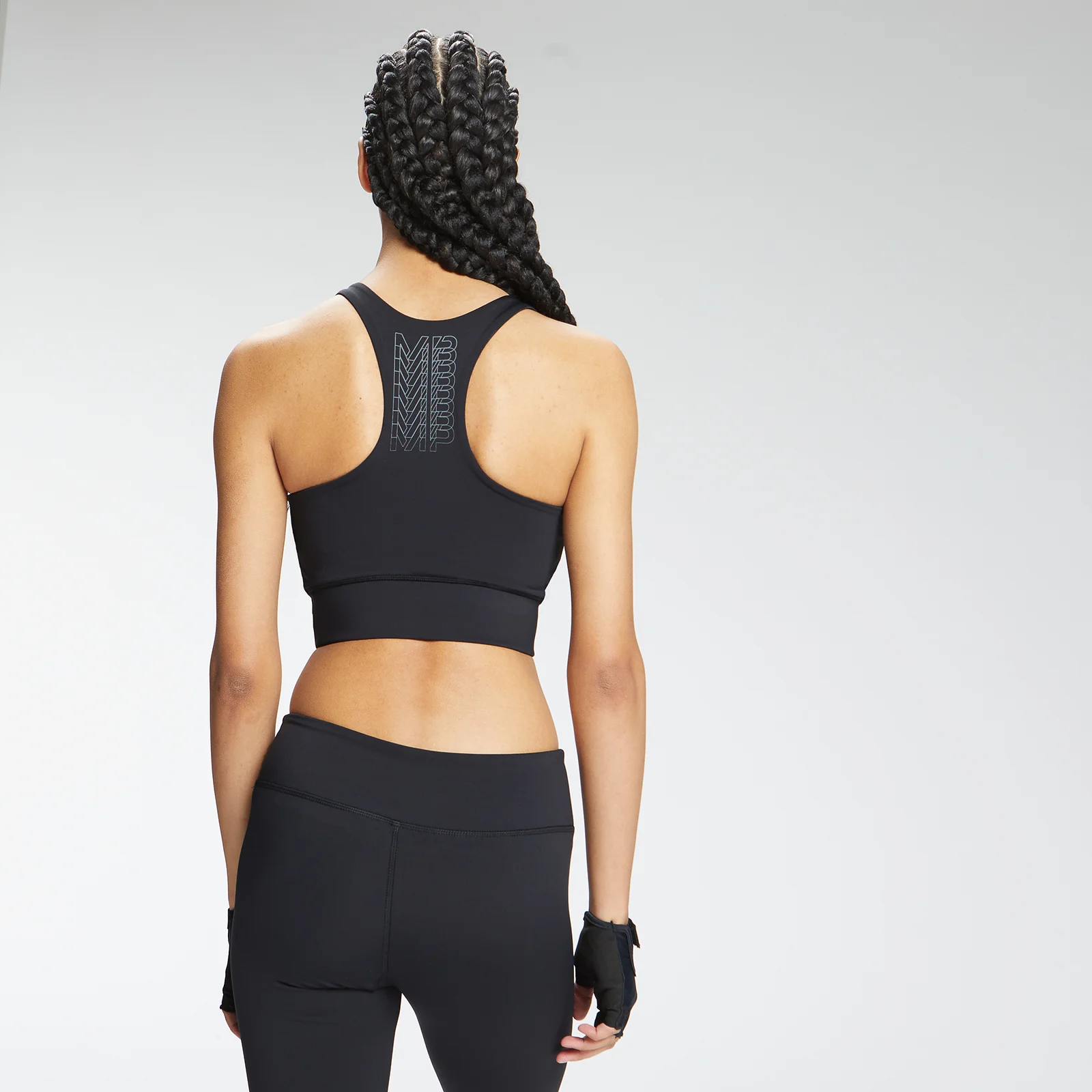 Brassière d’entraînement à dos nageur et imprimé répétitif MP pour femmes – Noir - XS Image 1
