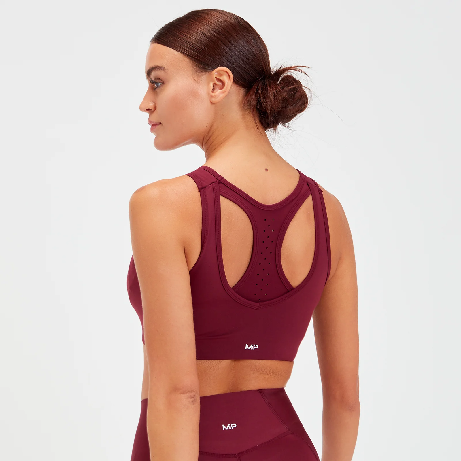 Brassière de sport découpée au laser MP Sculpt pour femmes – Bordeaux - XS Image 1