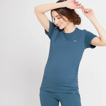 Haut de maternité à manches courtes MP Power pour femmes – Bleu poudré