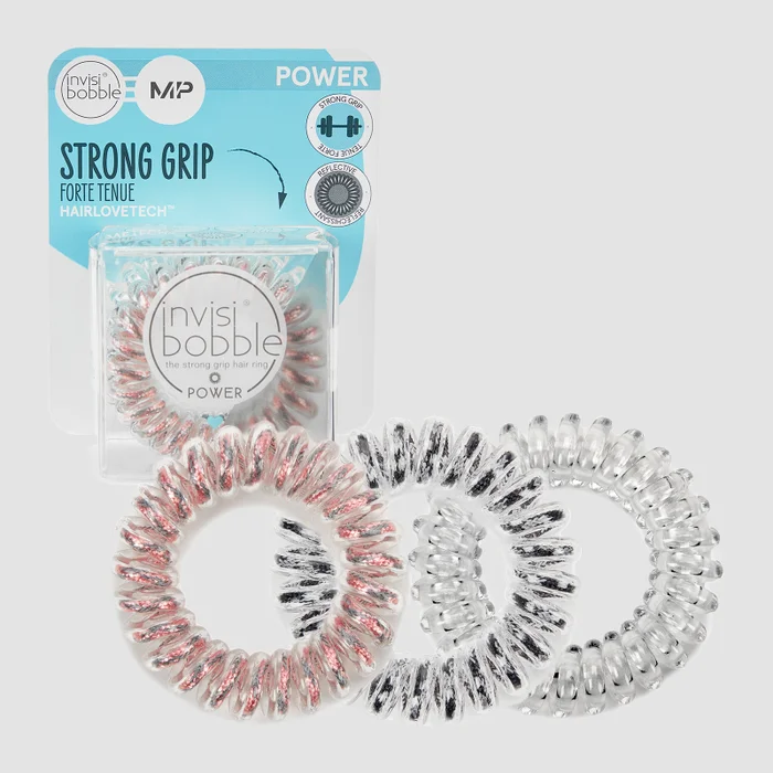 Élastique à cheveux réfléchissant Power MP X Invisibobble® – Assortiment de couleurs – Lot de 3