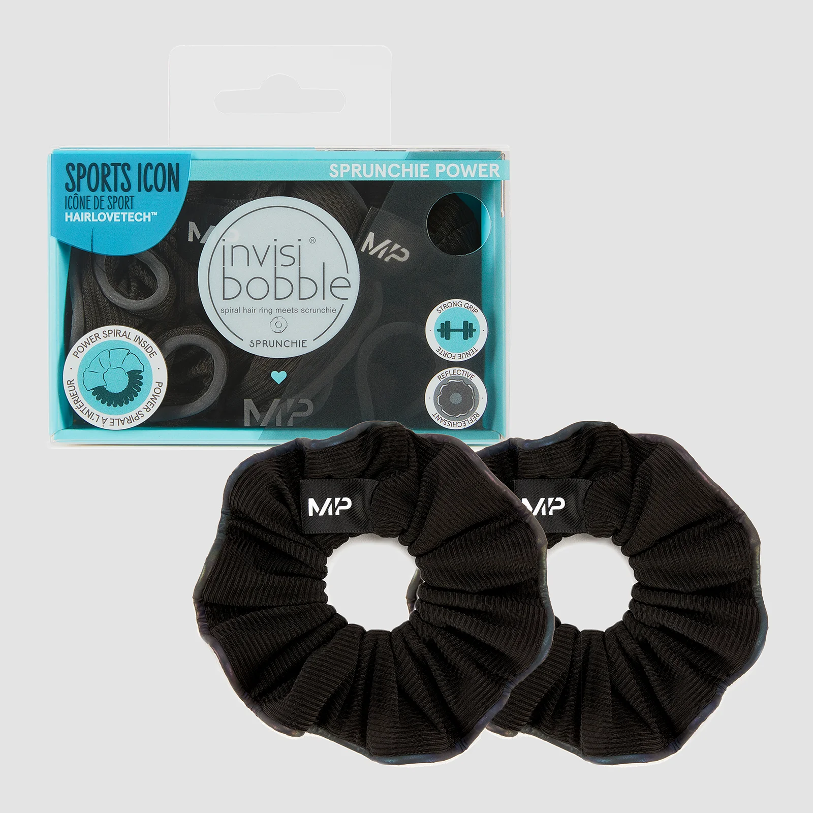 Chouchou réfléchissant Power MP X Invisibobble® – Noir – Lot de 2 Image 1