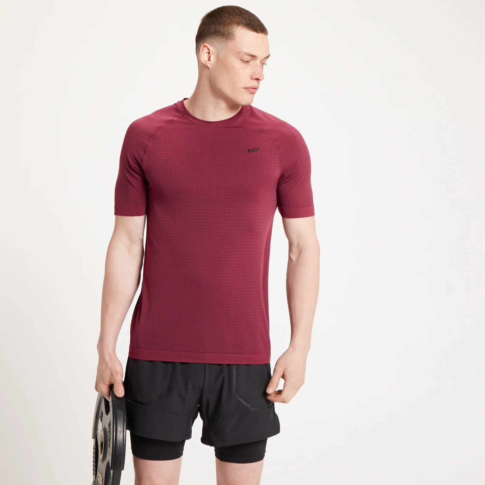 T-shirt à manches courtes sans coutures MP Tempo Ultra pour hommes – Merlot - XXS Image 1
