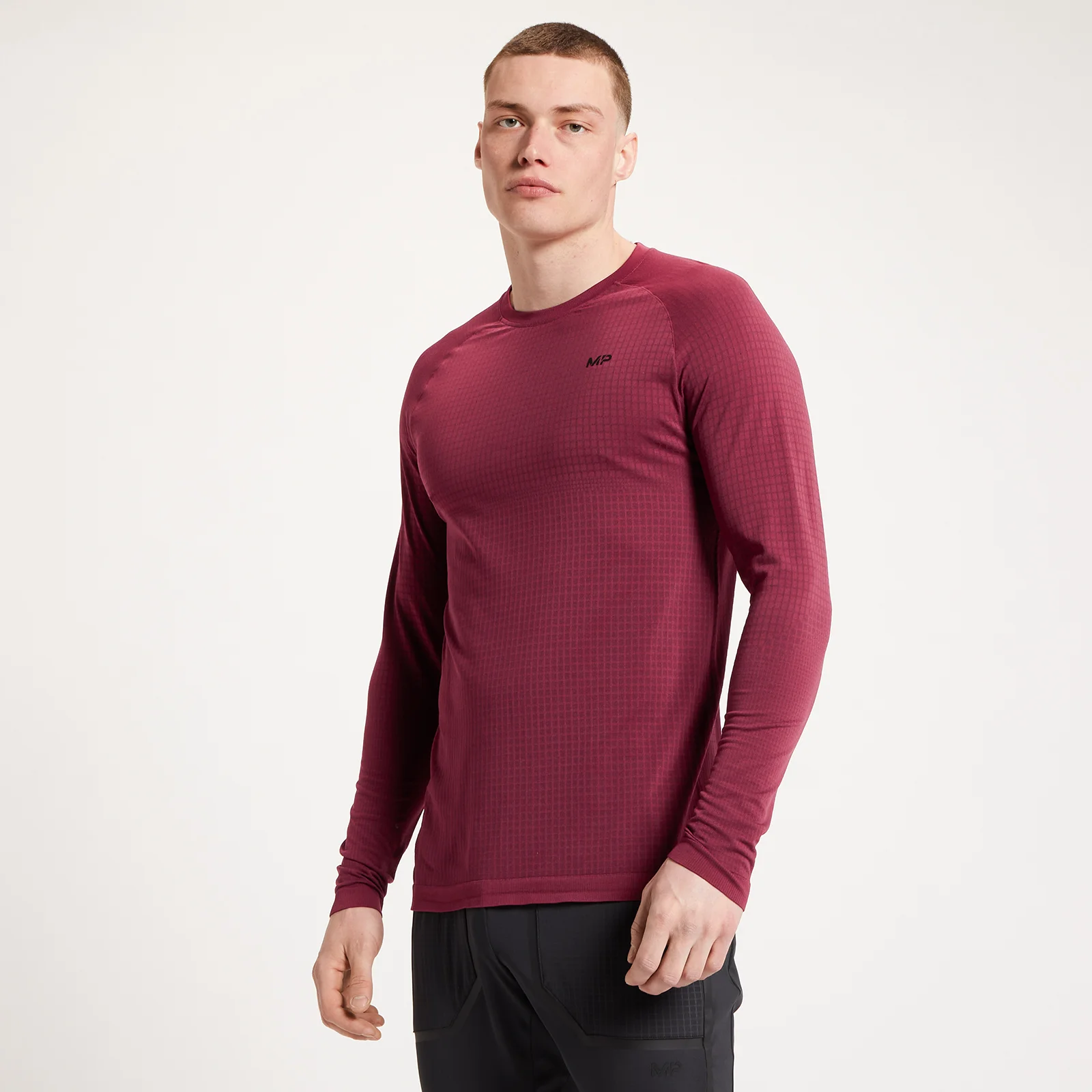 Haut sans coutures à manches longues MP Tempo Ultra pour hommes – Merlot - XXS Image 1