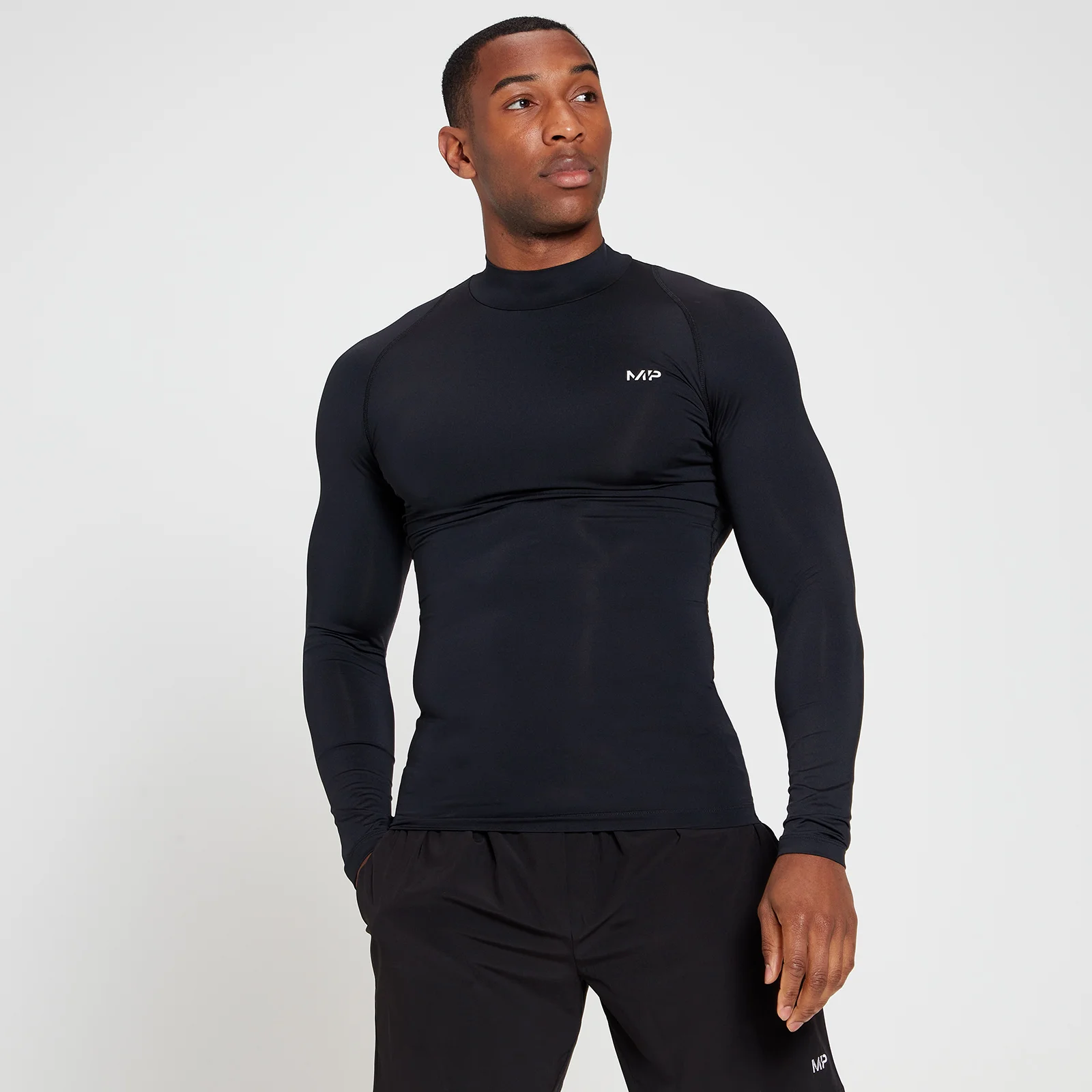 Haut d’entraînement à manches longues et à col montant MP Base Layer pour hommes – Noir - XXL Image 1