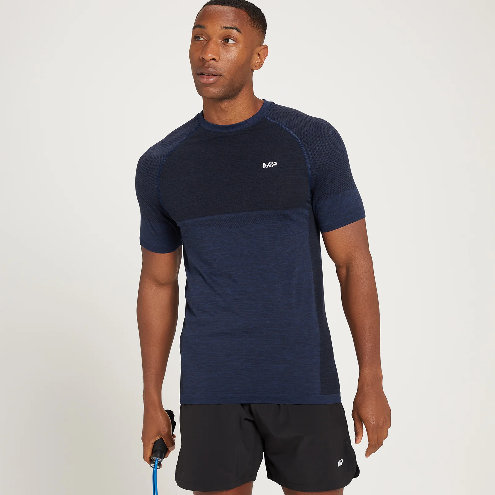 T-shirt sans coutures à manches courtes MP Essentials pour hommes – Bleu foncé chiné - XS Image 1