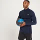 Haut sans coutures à fermeture éclair ¼ MP Essentials pour hommes – Bleu foncé chiné