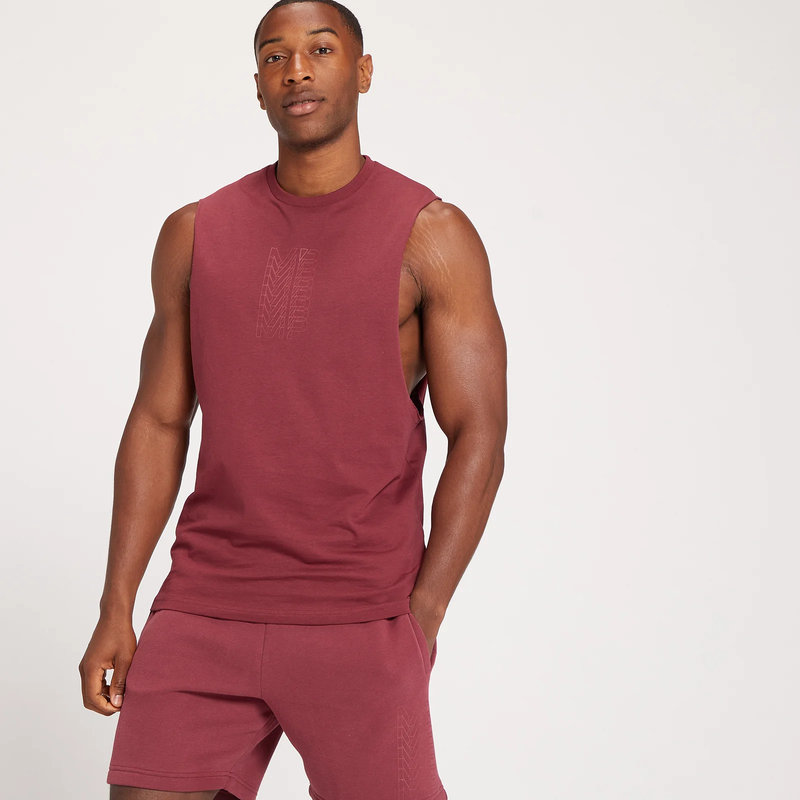 Débardeur à imprimé répétitif MP Graphic pour hommes – Cerise noire - XXS Image 1