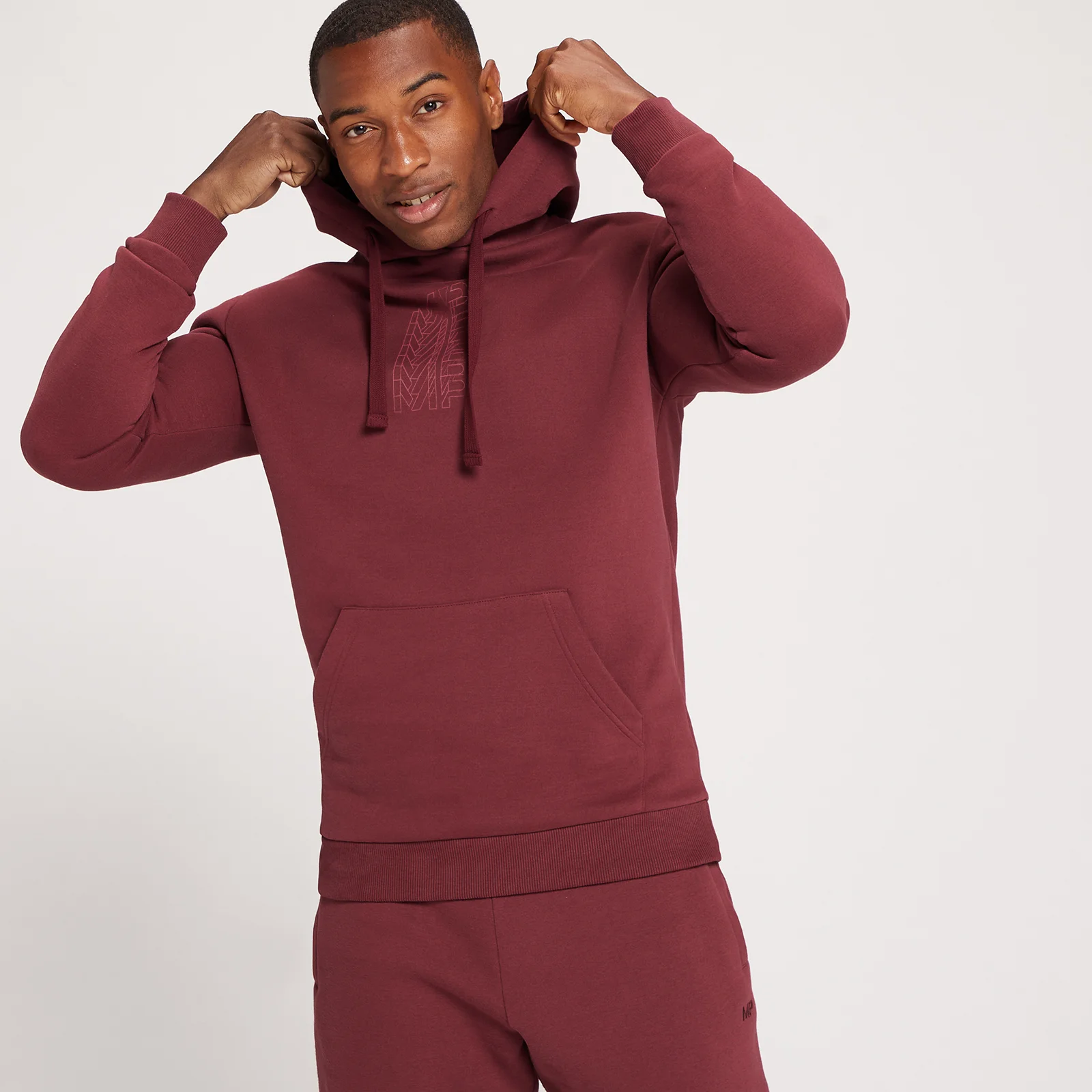 Sweat à capuche à imprimé répétitif MP Graphic pour hommes – Cerise noire - XXS Image 1