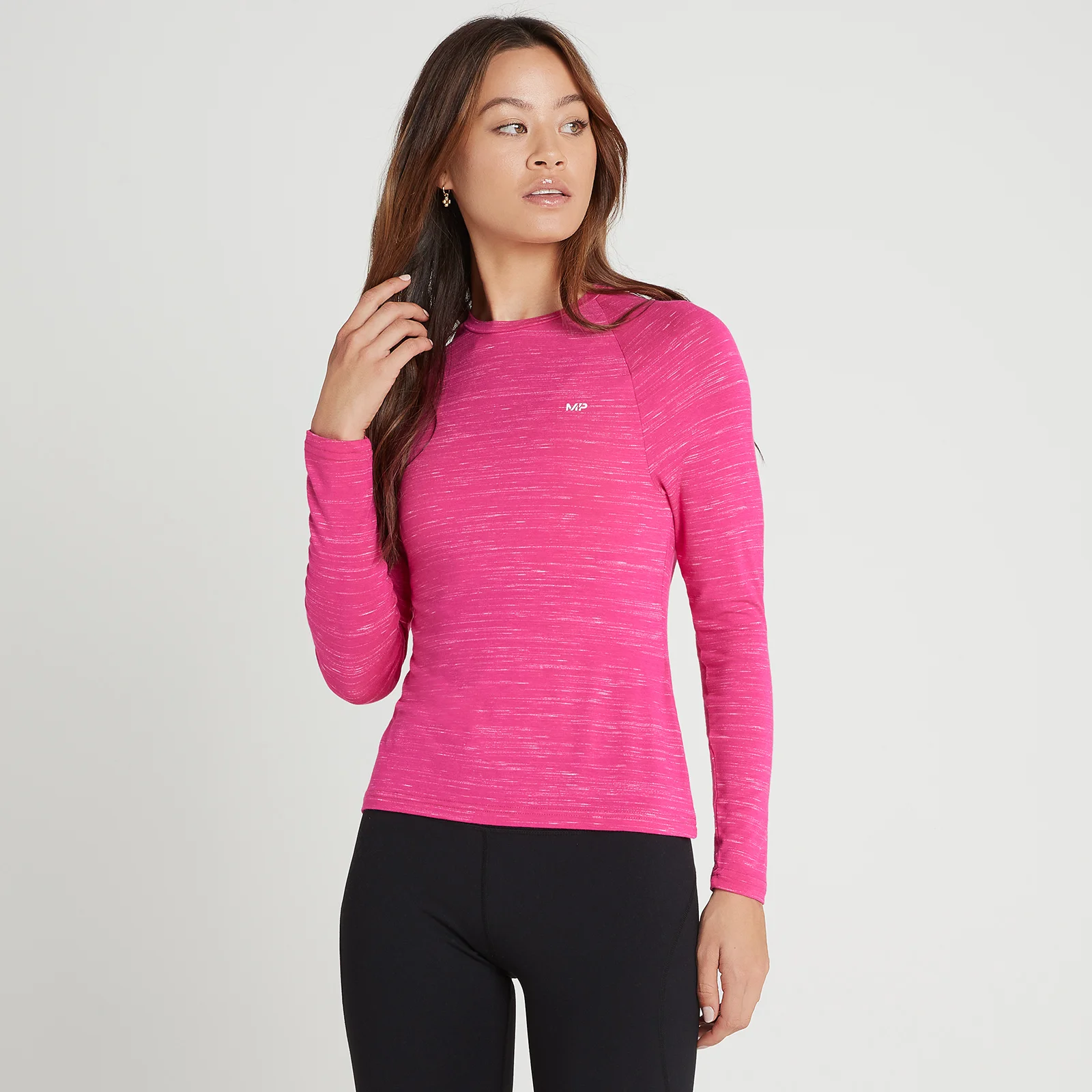 T-shirt d’entraînement à manches longues MP Performance pour femmes – Magenta chiné tacheté de blanc - XXS Image 1