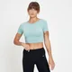 Crop top à manches courtes MP Composure pour femmes – Bleu glacé