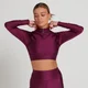 Crop top à manches longues et à fermeture éclair ¼ MP Engage pour femmes – Violet foncé