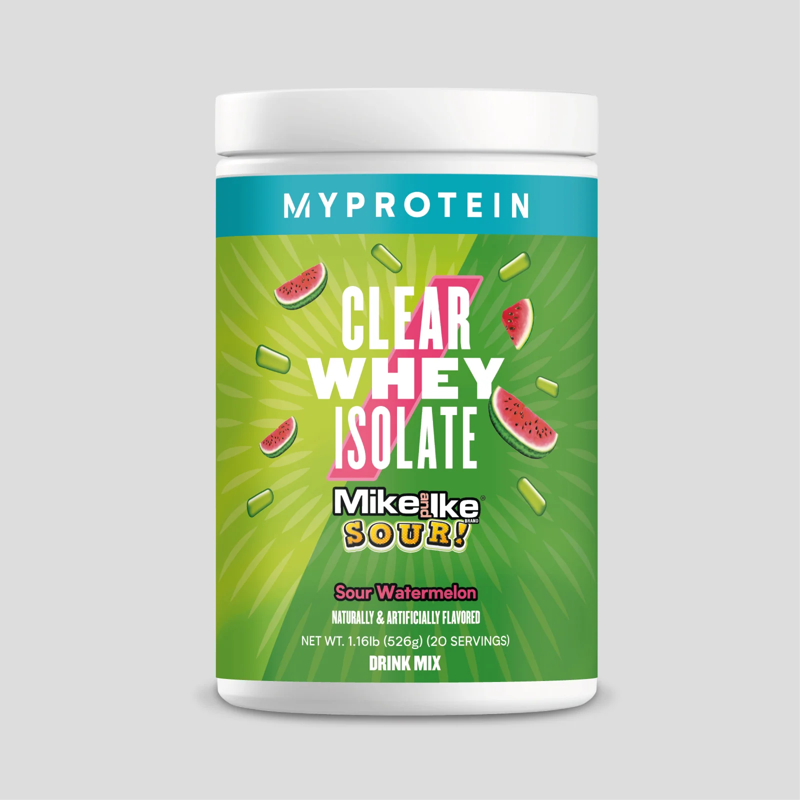Myprotein Clear Whey Isolate, Mike and Ike (USA) - 1.1lb - Sour Watermelon Image 1
