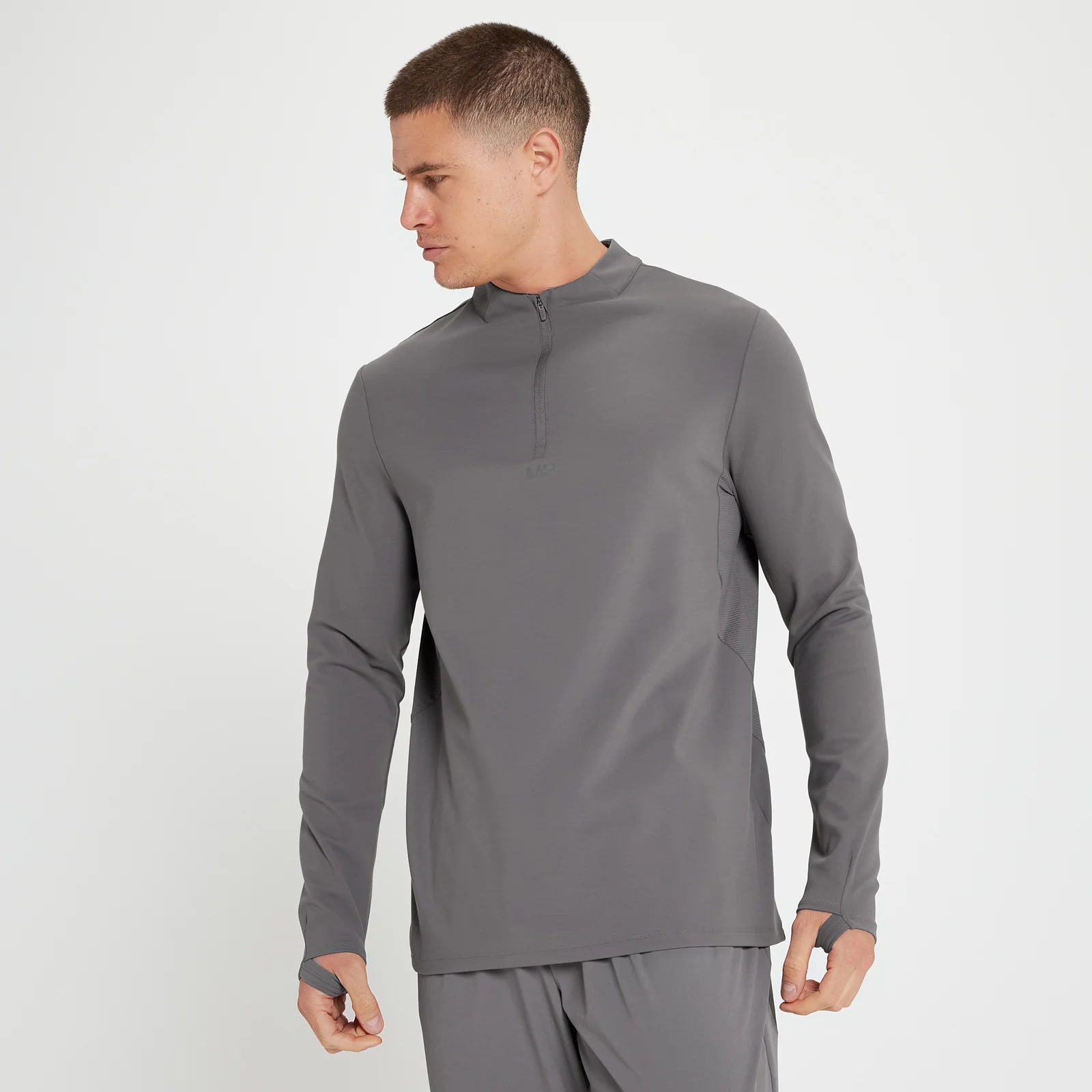 Haut à fermeture éclair ¼ MP Velocity Ultra pour hommes – Gris galet - XXS Image 1