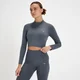 Crop top sans coutures à fermeture éclair ¼ MP Tempo pour femmes – Anthracite