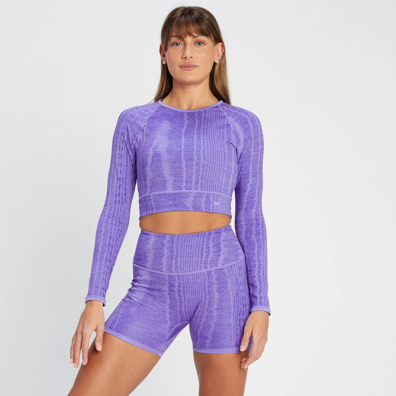 Crop top réversible à manches longues MP Tempo pour femmes – Violet paisley - XS Image 1