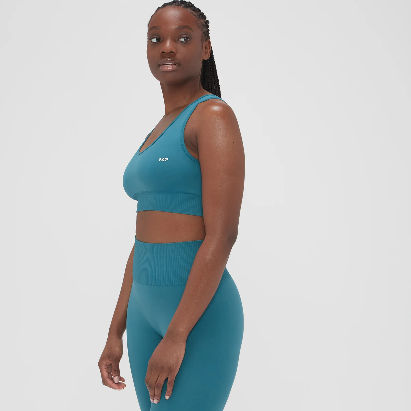 Brassière de sport sans coutures MP Composure pour femmes – Bleu sarcelle - XS Image 1
