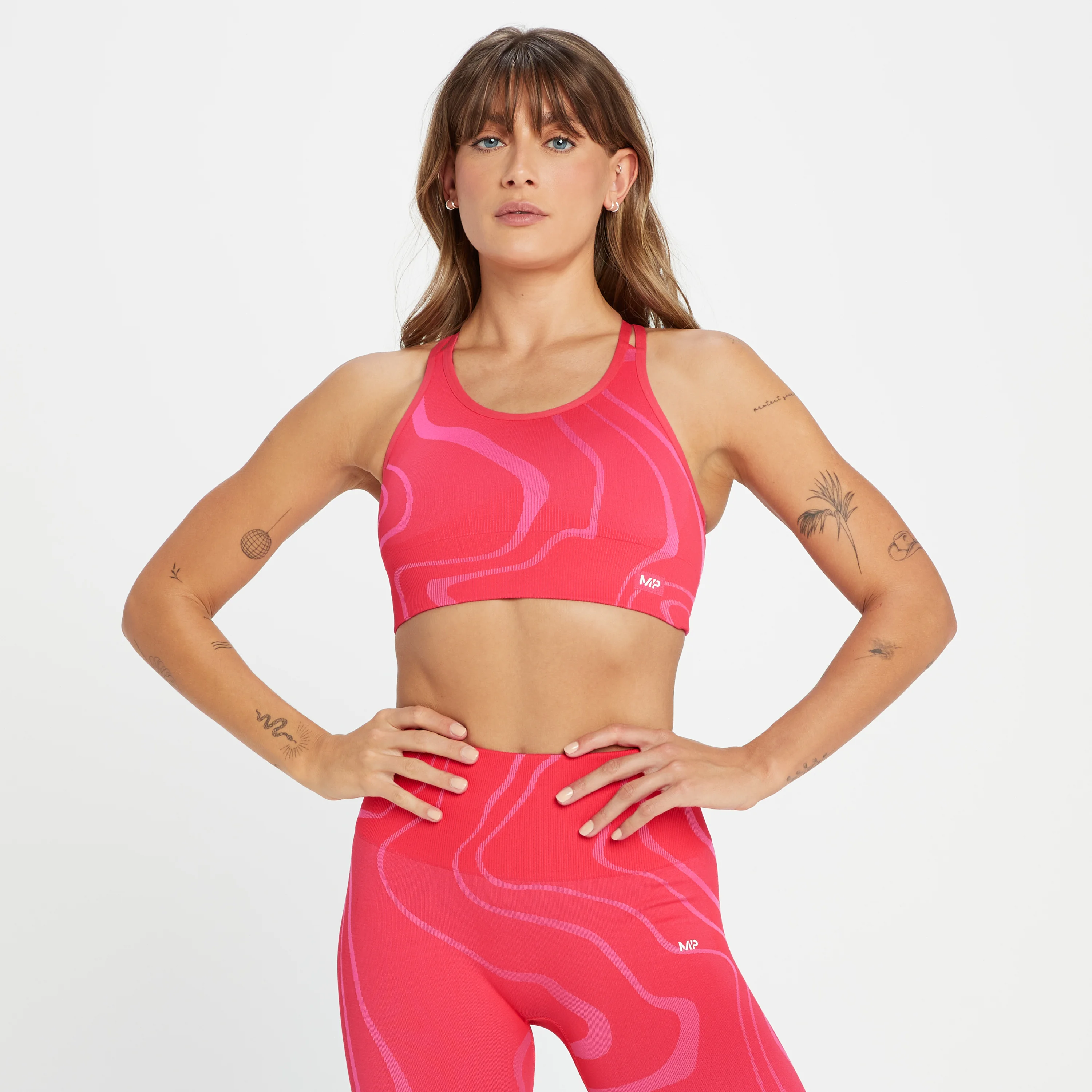 Brassière de sport sans coutures MP Tempo Wave pour femmes – Rouge - XS Image 1