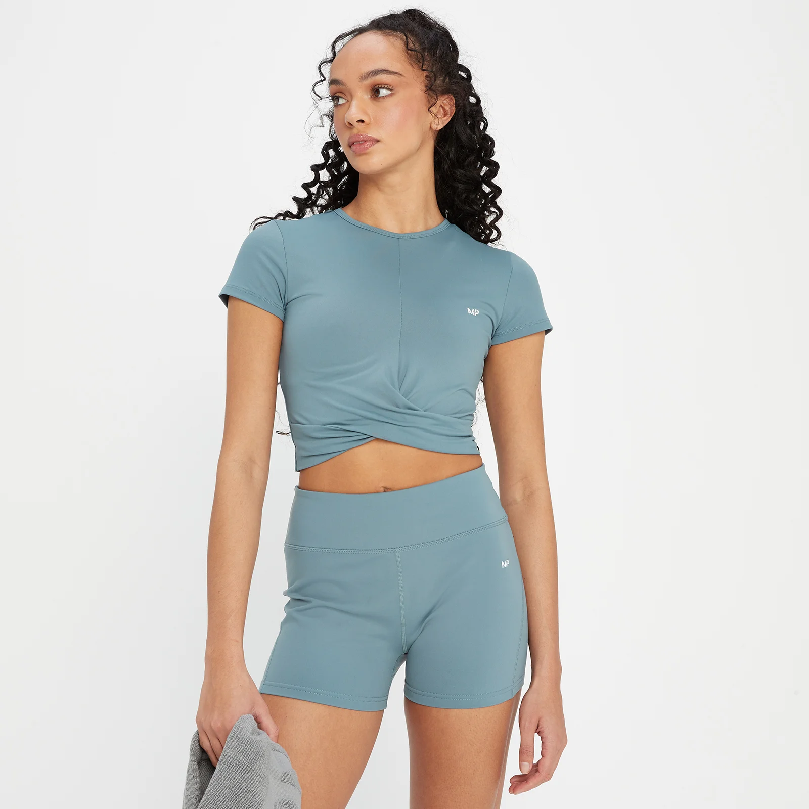 Crop top à manches courtes MP Power pour femmes – Bleu galet - XXS Image 1