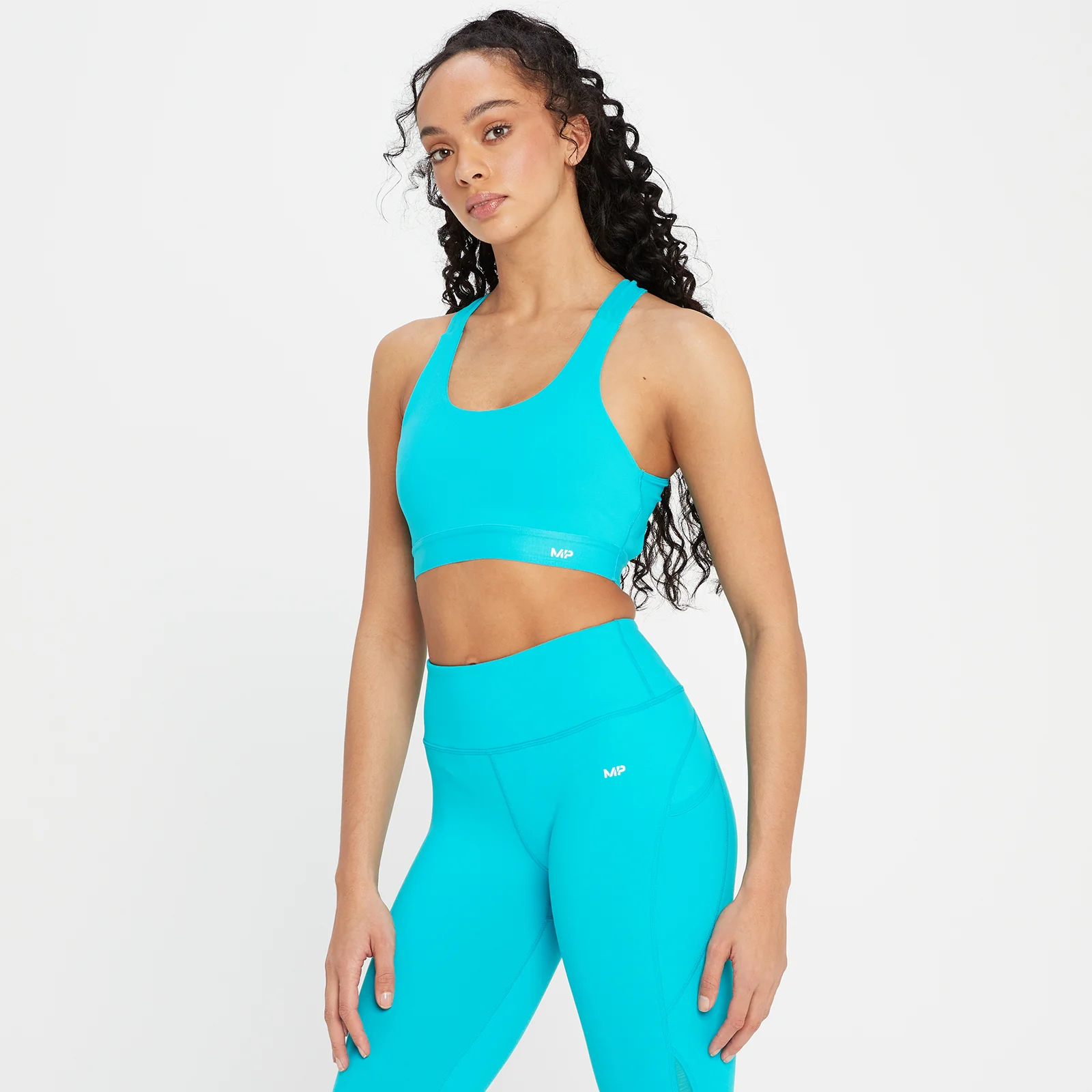 Brassière de sport à dos croisé MP Power pour femmes – Bleu lagon - XXS Image 1
