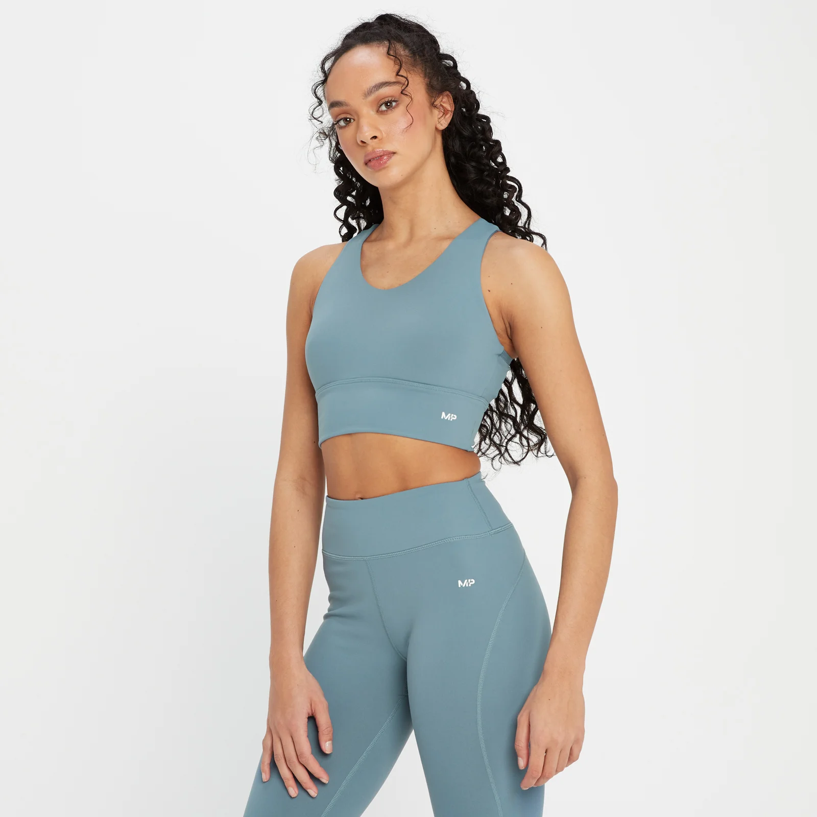 Brassière de sport longue MP Power pour femmes – Bleu galet - XXS Image 1