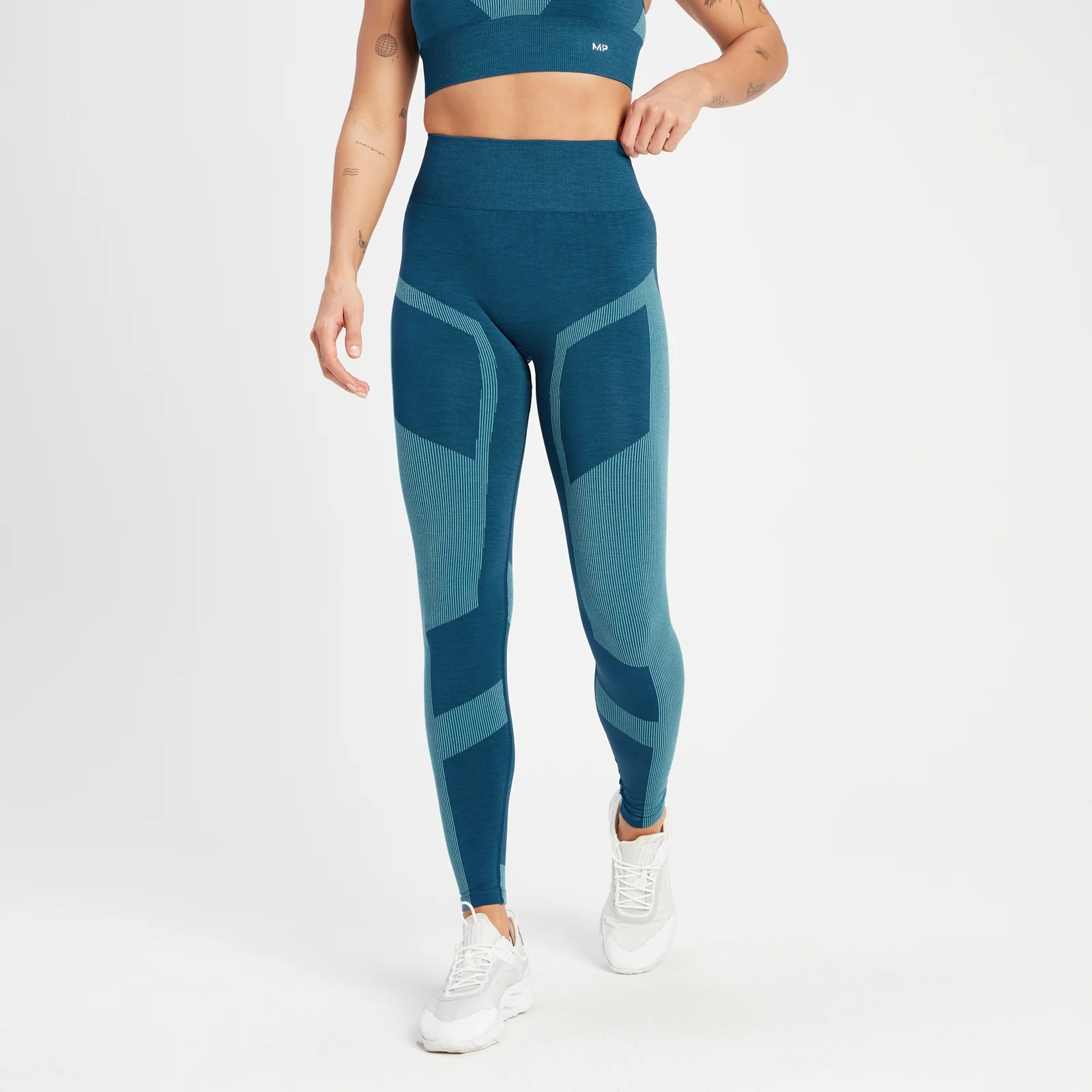 Legging sans coutures avec effet froncé MP Impact pour femmes – Bleu sarcelle - XS Image 1