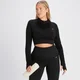Crop top côtelé sans coutures à fermeture éclair ¼ MP Tempo pour femmes – Noir
