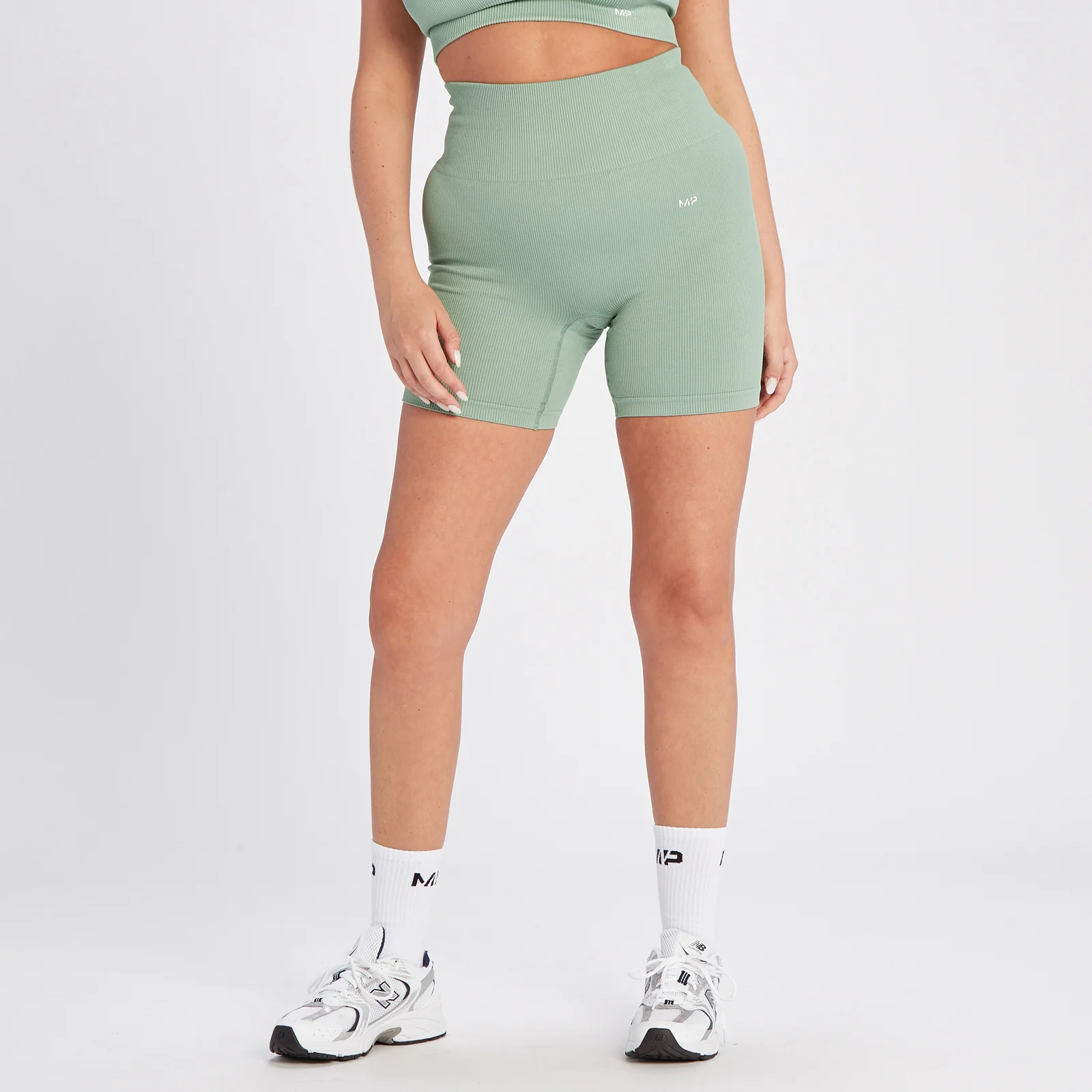 Short côtelé sans coutures MP Tempo pour femmes – Vert sauge - XS Image 1