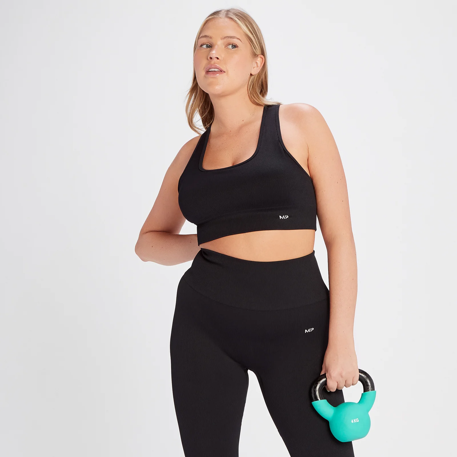 Brassière côtelée sans coutures MP Tempo pour femmes – Noir - XS Image 1