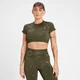 Crop top à motif sans coutures MP Adapt pour femmes – Vert olive