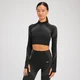 Crop top sans coutures à manches longues et à fermeture éclair ¼ MP Tempo Ultra pour femmes – Noir